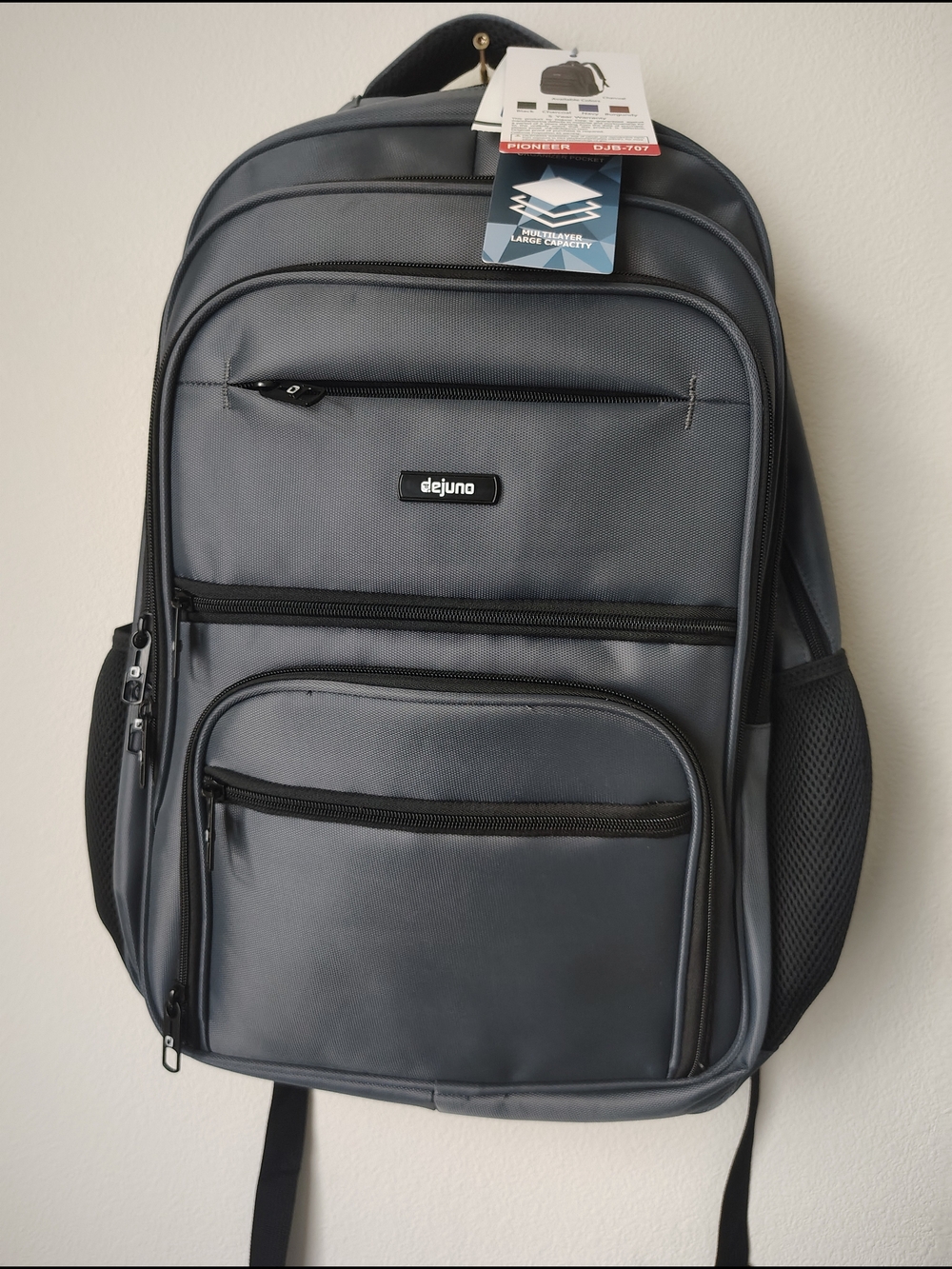 Dejuno Men's Gray Travel & Work Backpack